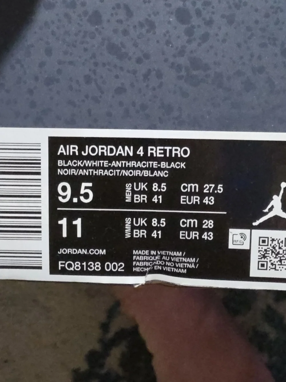 Nike Air Jordan 4 Retro - Black/Grey Men’s Basketball Shoes